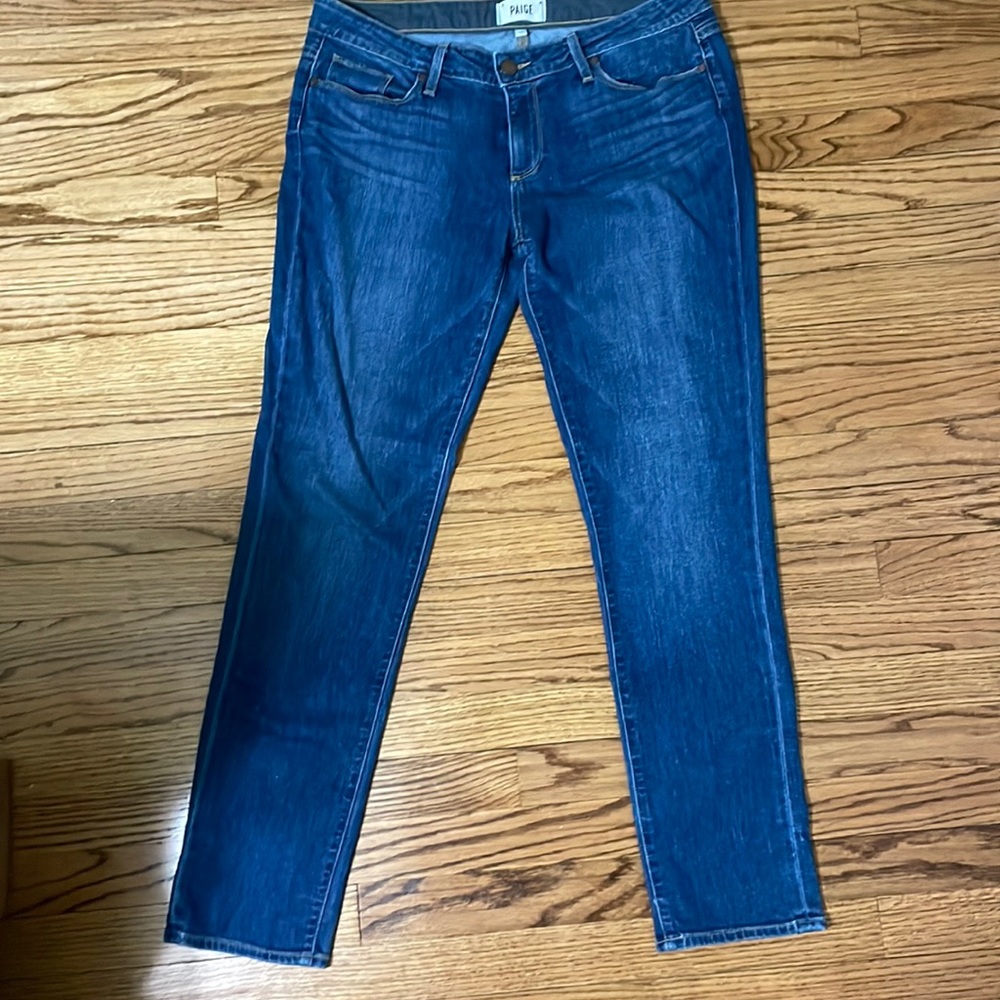 Paige Jeans: Straight leg midwash blue jeans